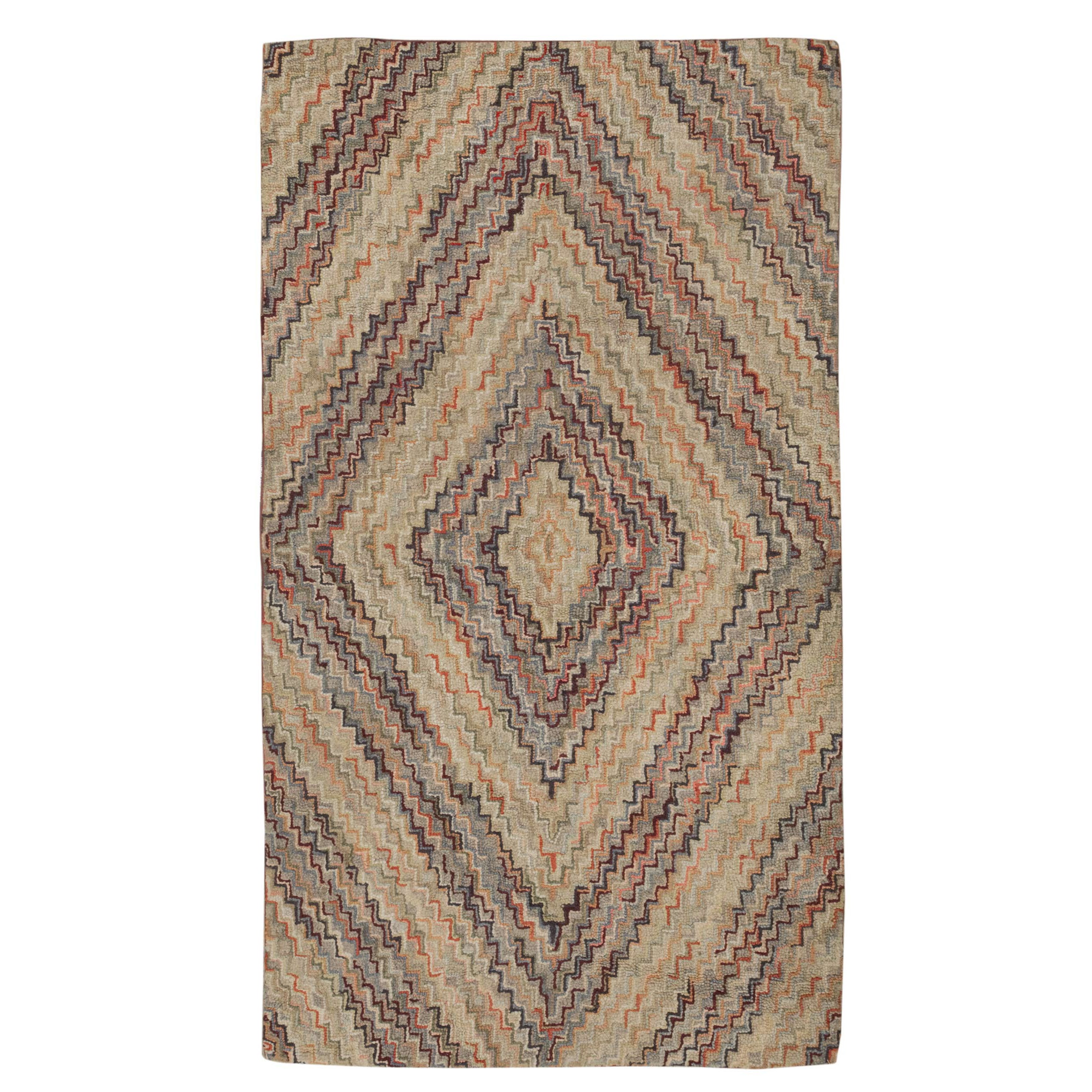 Early 20th Century American Hooked Rug For Sale