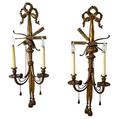 A Pair Of Antique Giltwood Wall Sconces