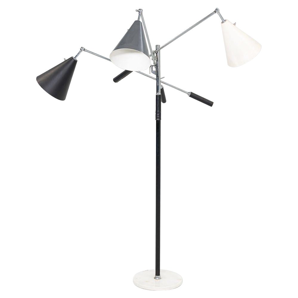 1960s Triennale Floor Lamp Attributed to Angelo Lelli for Arredoluce 82in Height For Sale