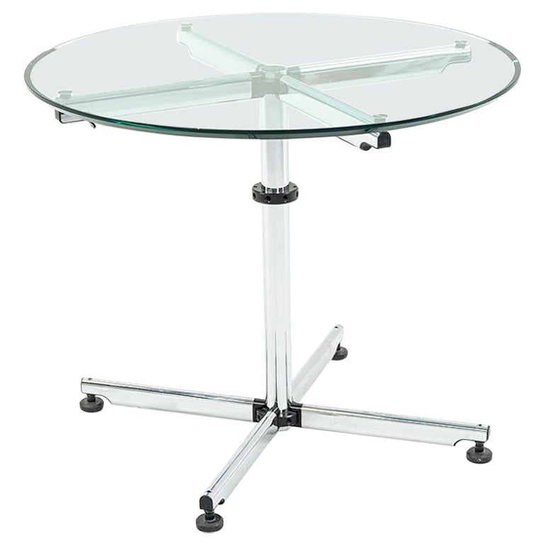 Années 2000 Usm Haller Table ronde en verre Kitos avec plateau de 35 pouces