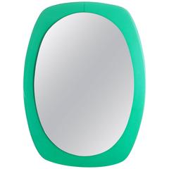 Italian 1960s Aqua Green Lucite Wall Mirror 1