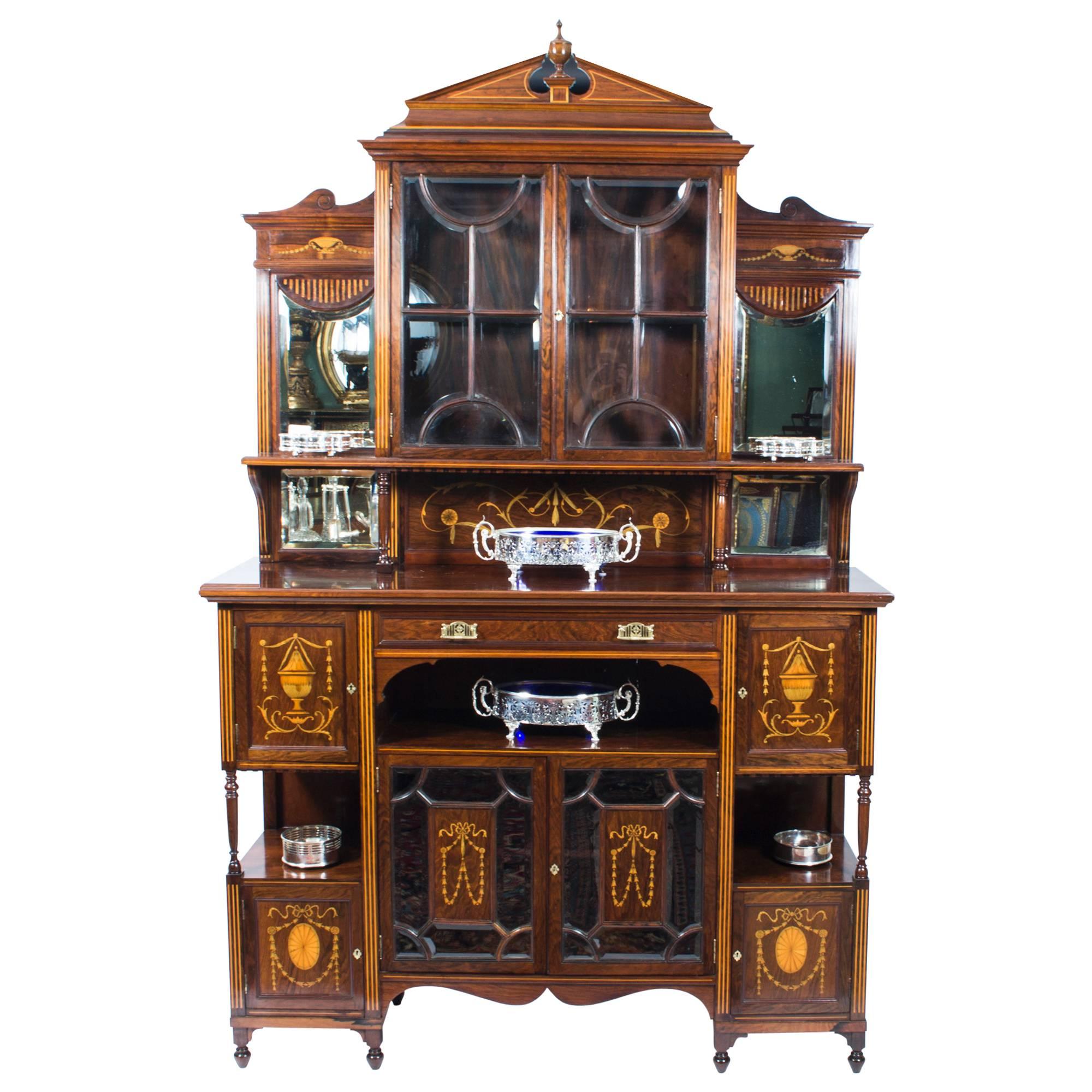 19th Century Edwardian Rosewood Inlaid Cabinet