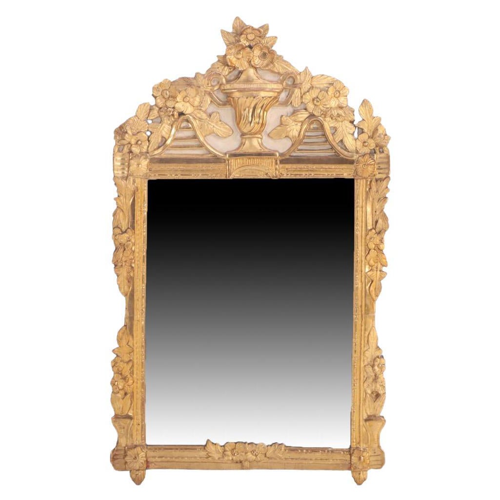 A wonderful French Louis XV giltwood mirror, C 1800.