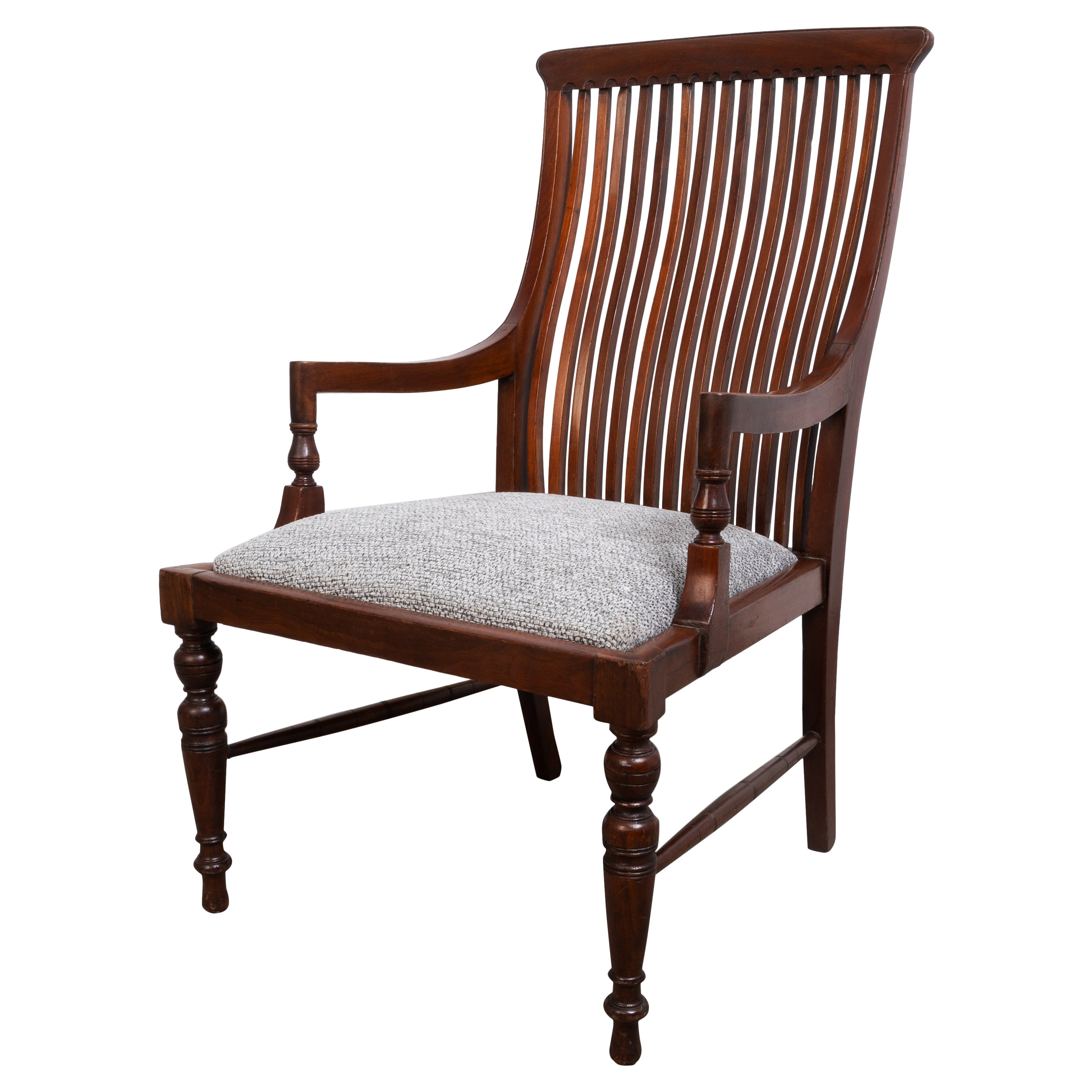 Antigüedades inglesas Morris & Co. Arts And Crafts Sillón de codo de caoba C.1890