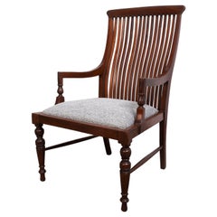 Antigüedades inglesas Morris & Co. Arts And Crafts Sillón de codo de caoba C.1890