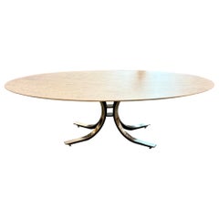 Mesa de mármol de Carrara moderna de mediados de siglo de Osvaldo Borsani