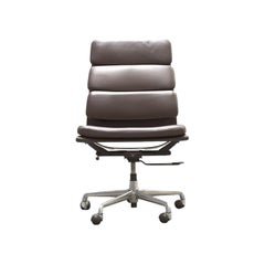 Eames EA219 Soft Pad High Back Leather Office Chair By ICF (NO ARMS)