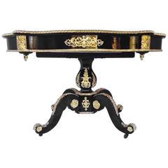 French Mid-19th Century Napoleon III Period Boulle Gueridon Center Table