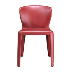 Chaise de salle à manger en cuir rouge Cassina Hola