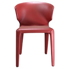 Poltrona da pranzo Cassina Hola 367 in pelle rossa