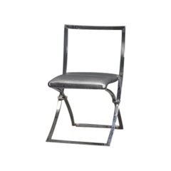 Mobel Italia 1950s Luisa Leather Folding Dining Chairs by Marcello Cuneo