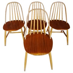 Set of 4 Chairs in Teak Wood, Sweden, 1960