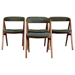 Set of Four Chairs in Teak Wood and Fabric, Thomas Harslev for Farstrup, 1960