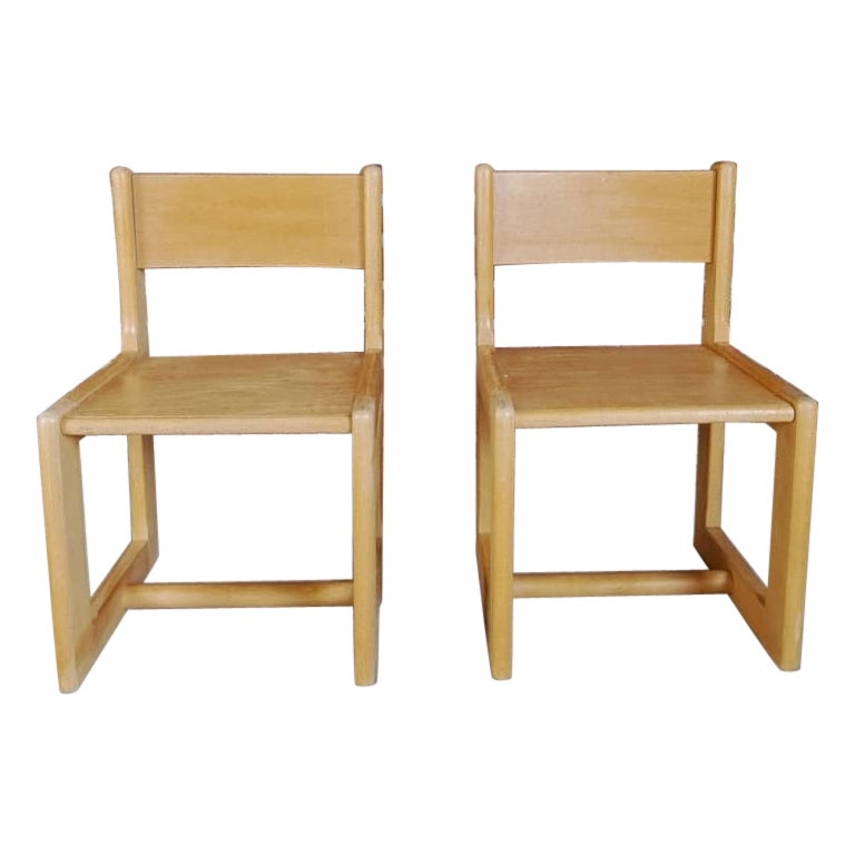Pair of Baby Chairs in Wood, Denmark, 1960 For Sale