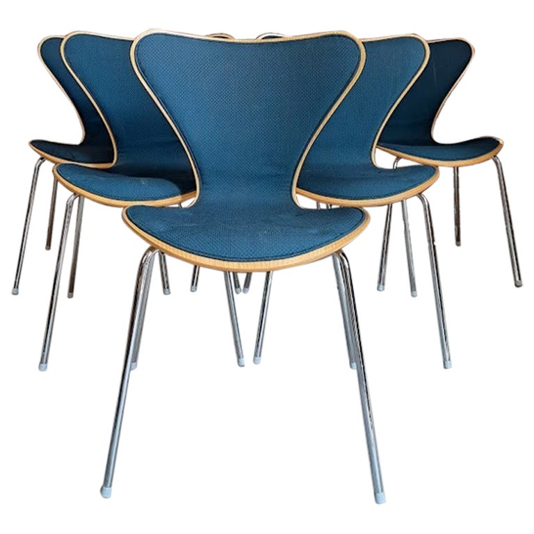 Set di sei sedie "Sjuan" di Arne Jacobsen per Fritz Hansen, 1960 in vendita