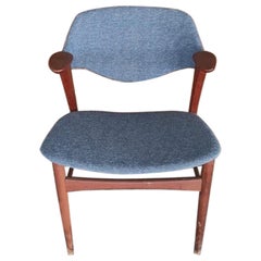 Sillón de madera de teca y tela, Dinamarca, 1960
