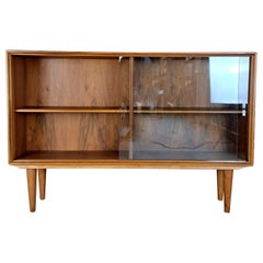 Sideboard with Glass Sliding Doors, Denmark, 1960