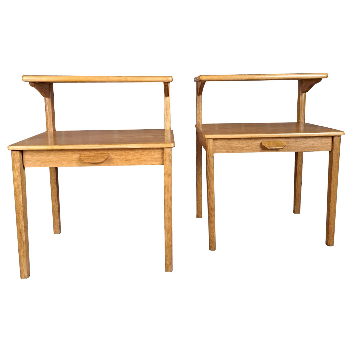 Paire de 2 tables de nuit avec tiroir en teck Wod, Danemark, 1960