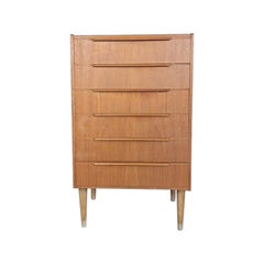 Chest of Drawers in Teak Wood Light Brown, Denmark, 1960