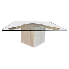 Artedi Travertine Coffee Table/Side Table, Italy, 1970s