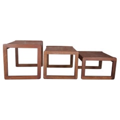 Juego de 3 Mesas Nido de Teca, Dinamarca, 1960