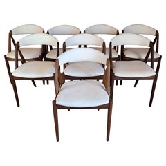 Ensemble de 8 chaises en teck, modèle 31 Kai Kristiansen, Danemark, 1960
