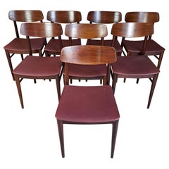 Set of 8 Chairs in Brown, Denmark, 1960