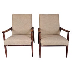 Paire de fauteuils en Brown, Tchécoslovaquie, 1960