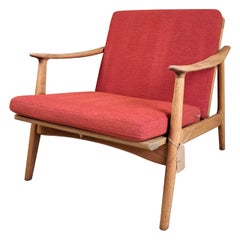 Sillón de tela roja, Dinamarca, 1960