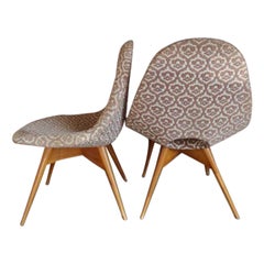 Pair of Armchairs in Beige Fabric, Denmark, 1960