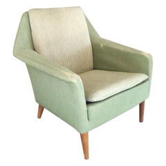 Armchairs in Green Fabric, Denmark, 1960