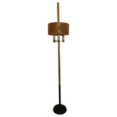 Rare Vintage Brass Stiffel Mid Century Modern Floor Lamp  3-lite with Shade