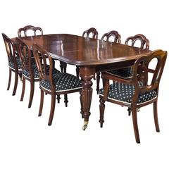 Antique Victorian Dining Table Eight Admiralty Back Chairs