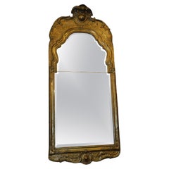 Specchio da parete smussato in legno dorato e gesso di epoca georgiana, C.C. 1770