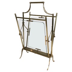 Portariviste in ottone e vetro trasparente in stile neoclassico, Maison Jansen