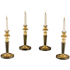 Un bel ensemble de quatre chandeliers Empire par Claude Galle