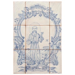 18th Century Portuguese Blue & White Tile Art