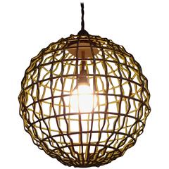Large Industrial Mid-Century Modern Orb Pendant Chandelier 8