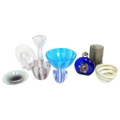 Vintage Selection of Art Glass Vases and Bowls