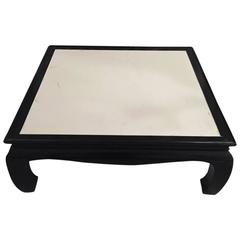 French Art Deco Black Lacquered Parchment Coffee Table 9