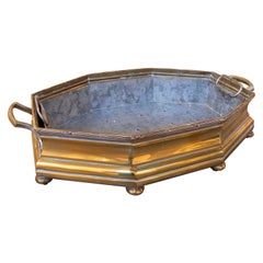 1930s Bronze and Metal Table Planter with Handles and Legs