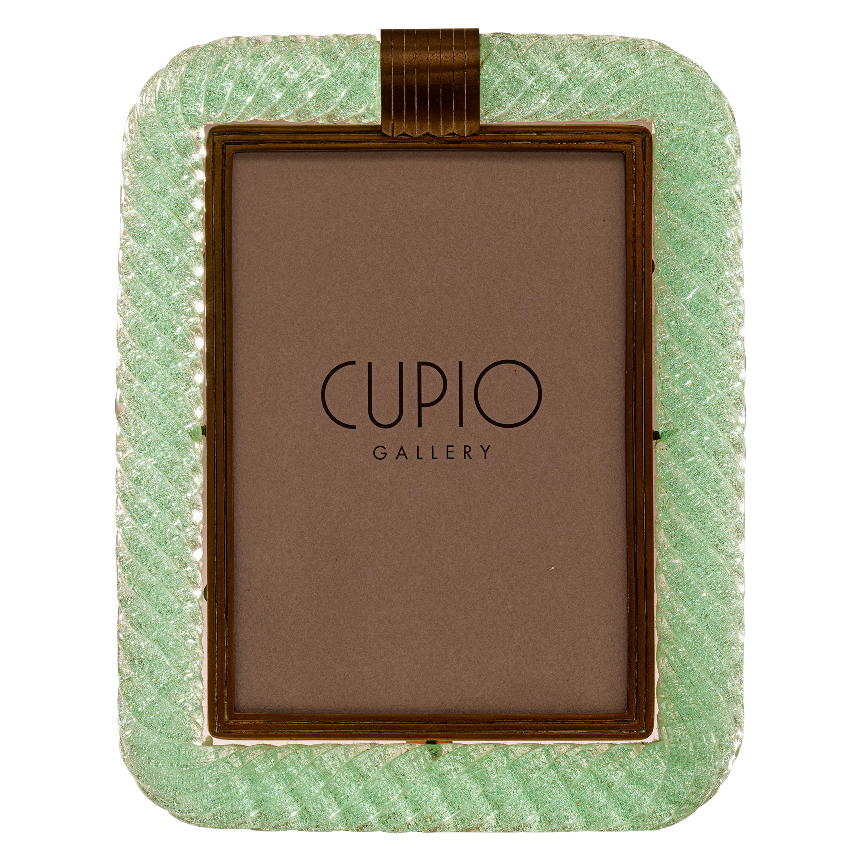 Marco de cristal Pulegoso Verde 'A Treccia' de Carlo Scarpa para Venini c.1938