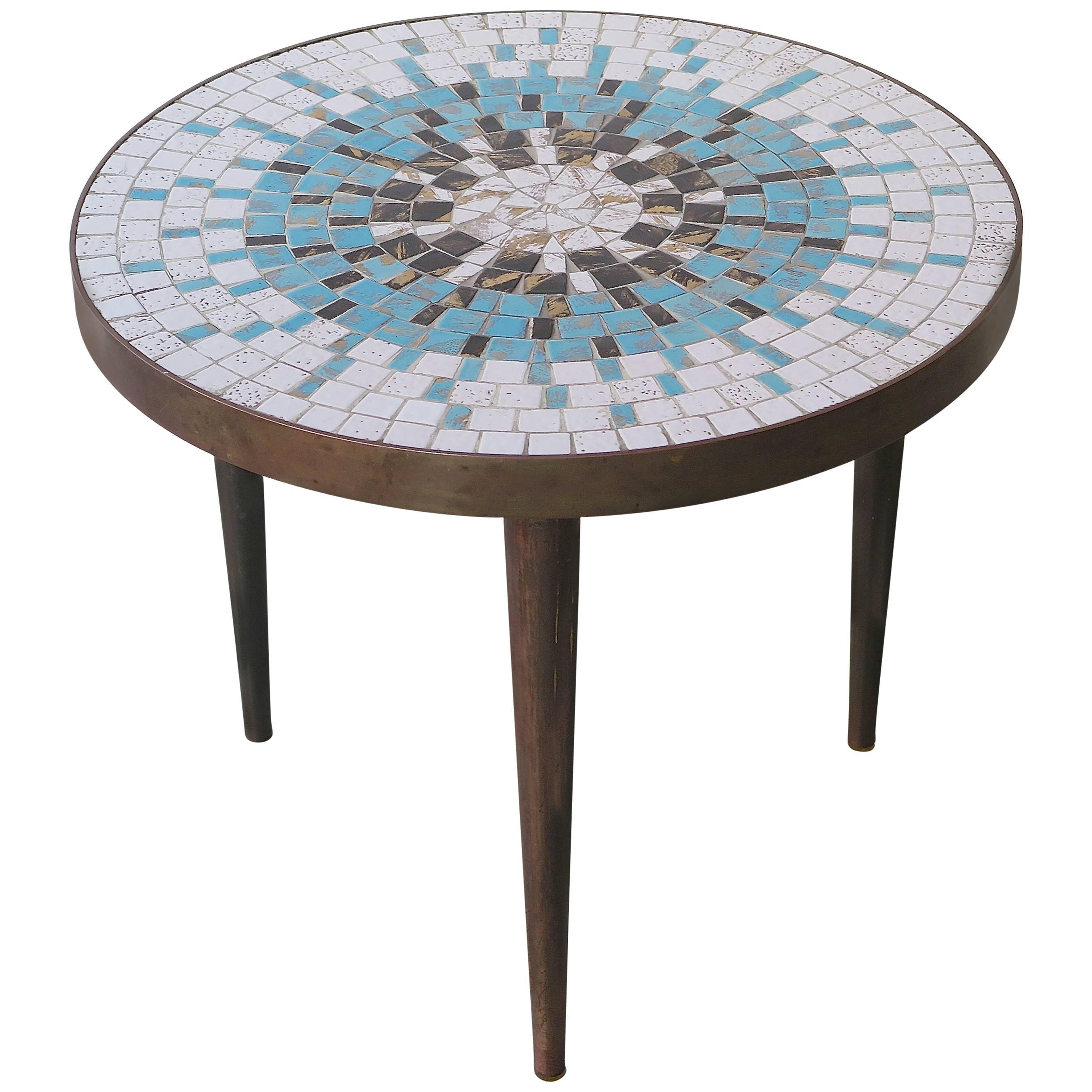 Small Mid-Century Mosaic Table by Luberto