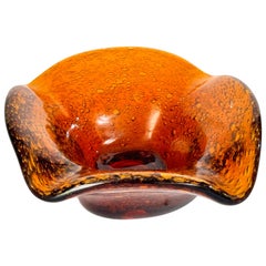 Vide Poche or Ashtray in Glass, Bubles Patterns France, circa 1970 From Biot