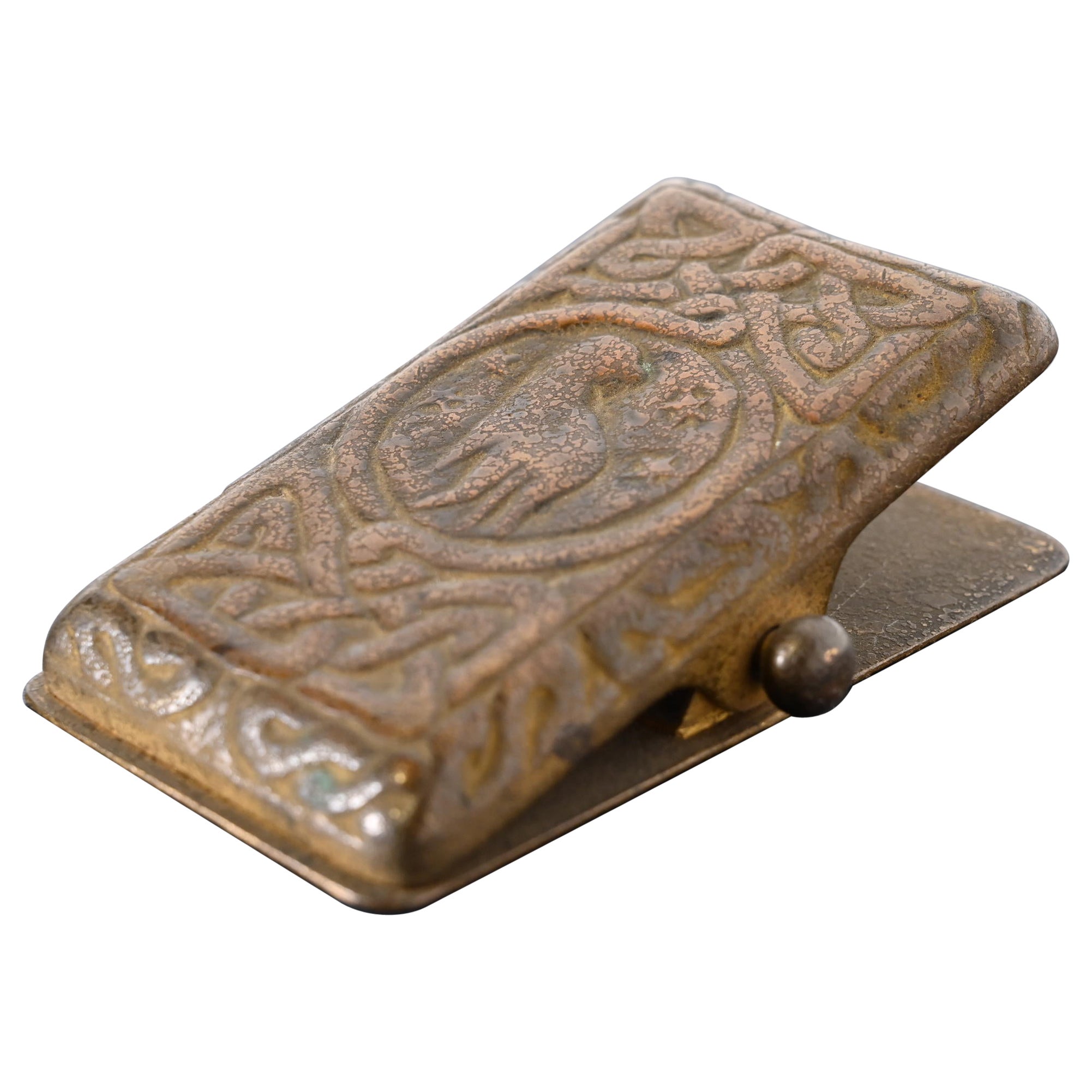 Tiffany Studios New York Zodiac Pattern Bronze Paper Clip
