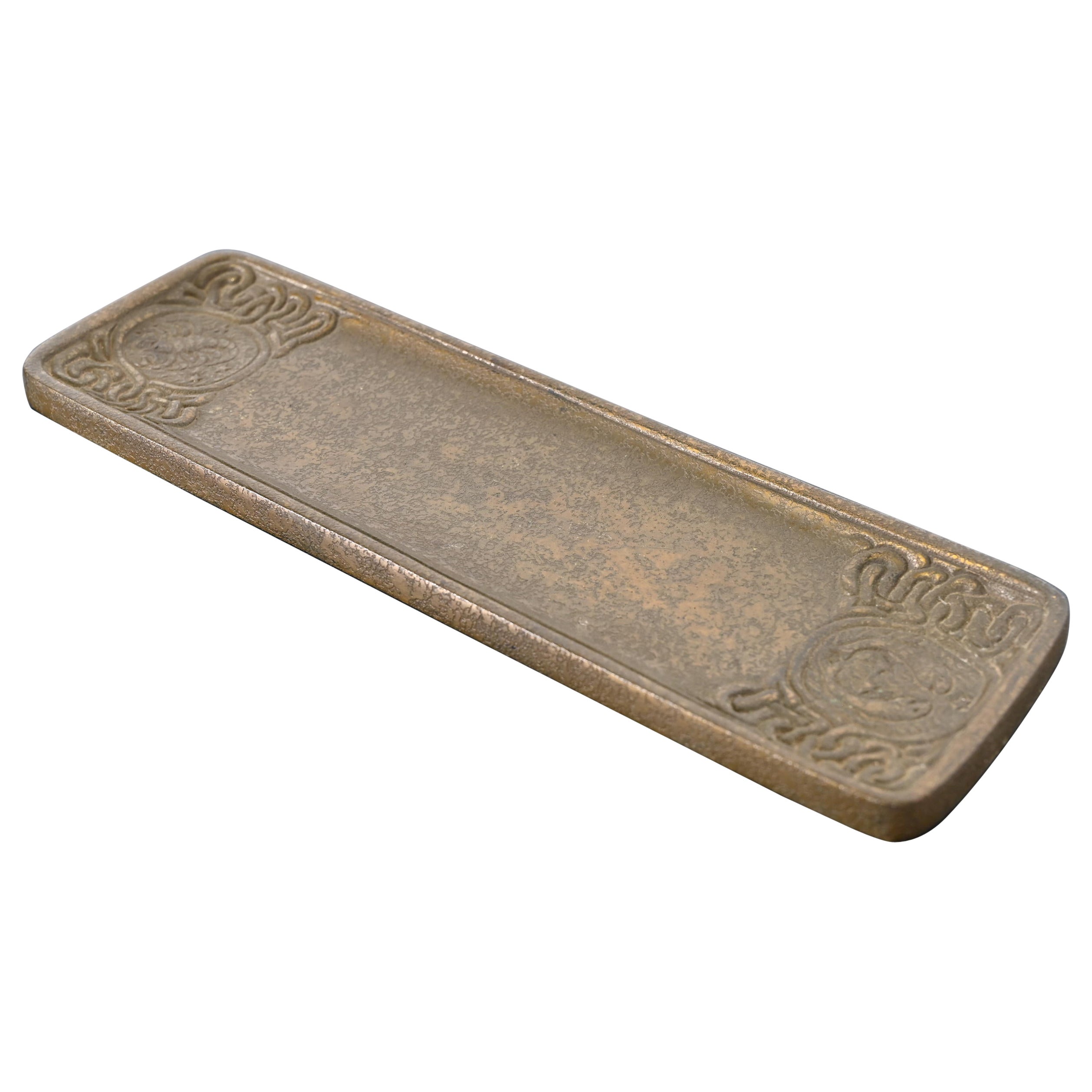 Tiffany Studios New York Zodiac Pattern Bronze Pen Tray