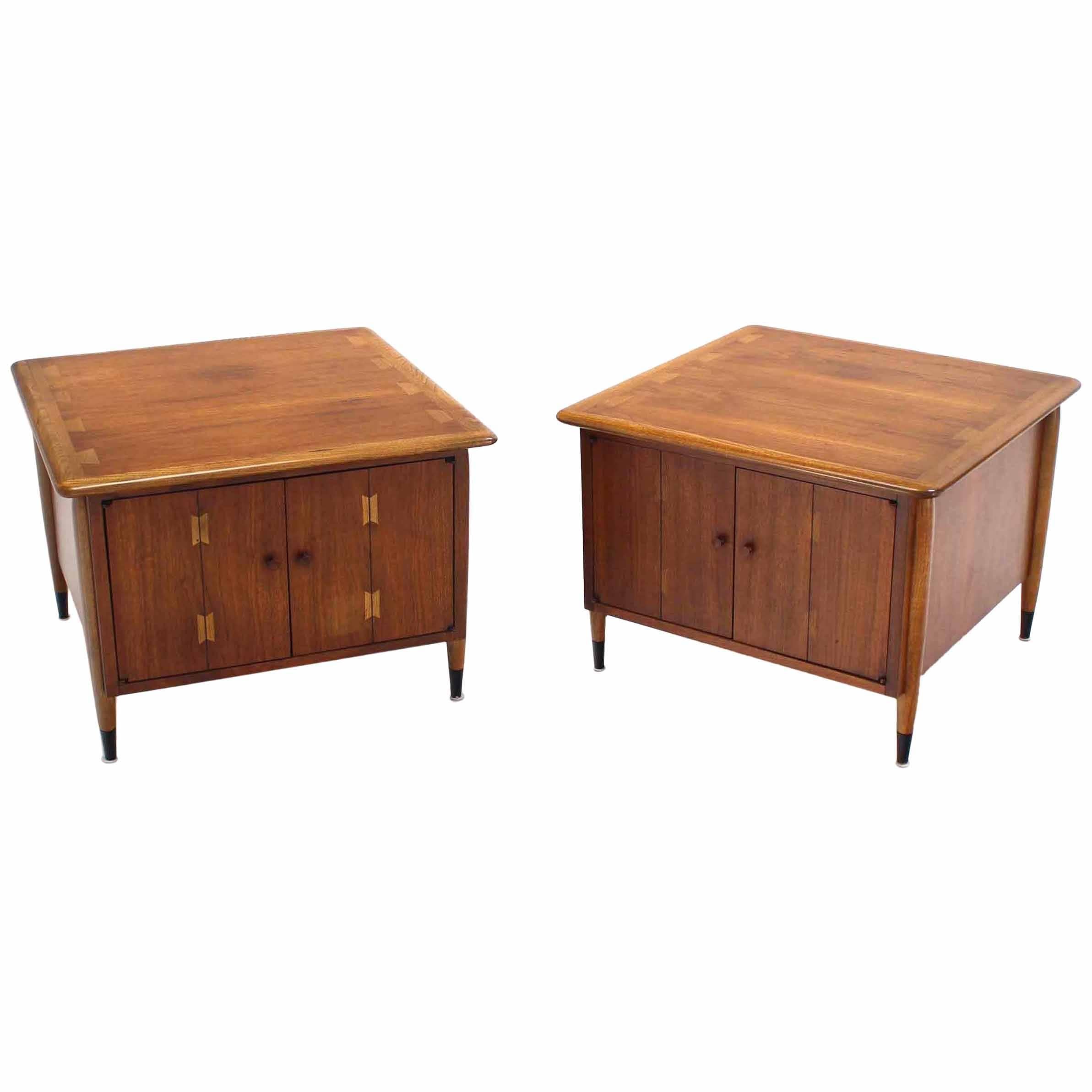 Pair of Walnut End Tables Dovetail Top Designs