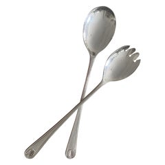 Vintage Sheffield England Silverplated Serving Spoon & Fork, 1960s, 2 Pieces