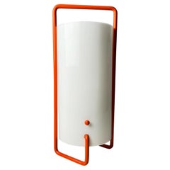 Original Asa desk lamp by Miguel Mila for Tramo 1961 in orange metal and white