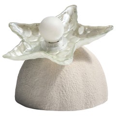 Starfish Green Glass Concrete Whimsical Organic Contemporary Table Lamp